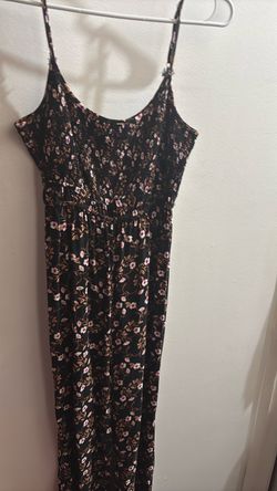 Black Floral Spaghetti Strap jumpsuit