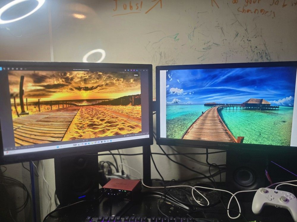 Two Monitors With Stand