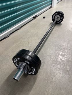 Rogue C-60B Shorty Barbell Set – 50 lbs Rogue Plates & Collars