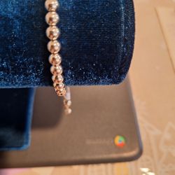 Sterling silver bead bracelet.