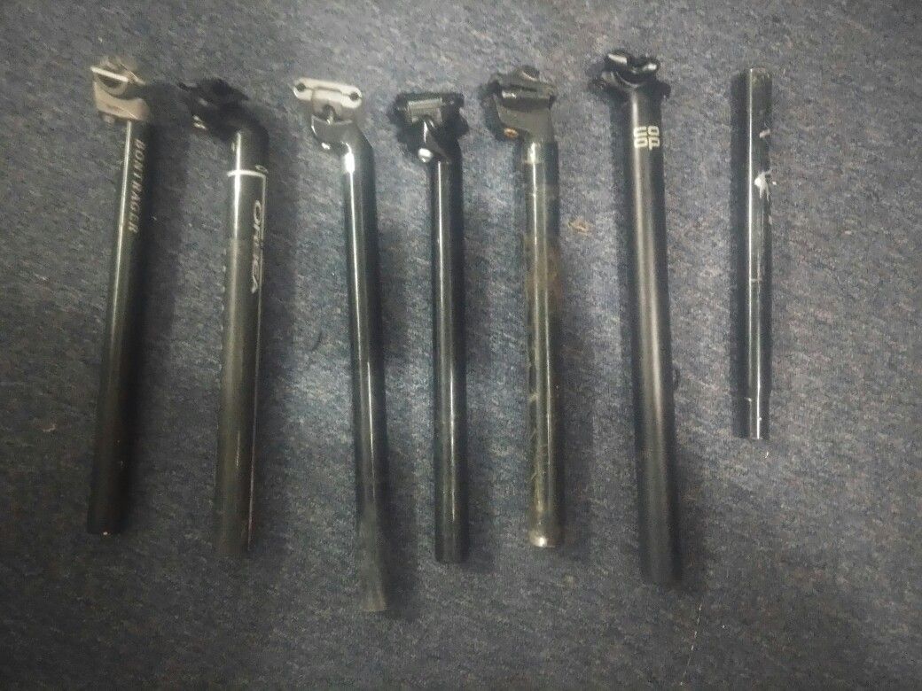 Seat posts, seats, bike racks front rear, handle bars, etc