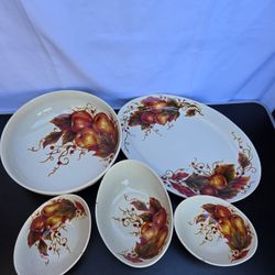 set of Tabletops Gallery Fall Leaves serving dishes