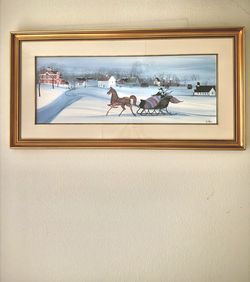 P. Buckley Moss  “Iowa Sleigh Ride” – Signed & Numbered, Professionally Framed