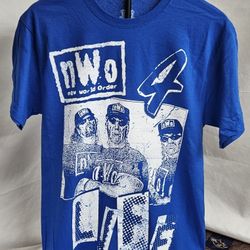 Mens WWE Legends NWO 4 Life The Wolf Pack New World Order Size Medium Blue