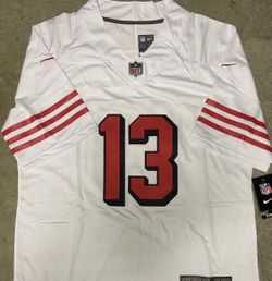 49ers Brock Purdy 13 Retro White Throwback black red gold Red home