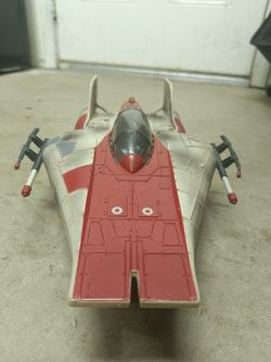 Star Wars 3.75" Legacy Collection Rebel Green Leader A-Wing Fighter Vehicle + Free Obiwan fighter jet.
