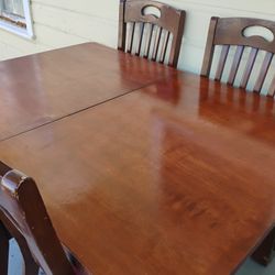 Kitchen Wood Table With 4 Chairs 