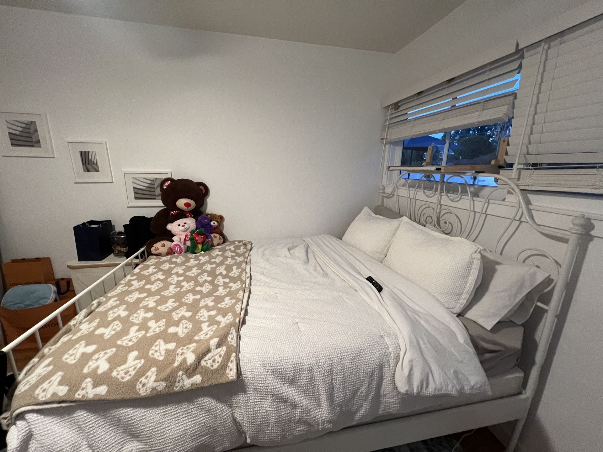 Discontinued Ikea queen bed frame (white)
