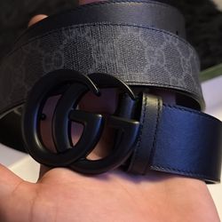 Gucci GG Supreme Black Buckle Belt