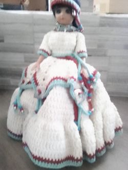 Native American 16" Doll Handmade Crochet Dress
