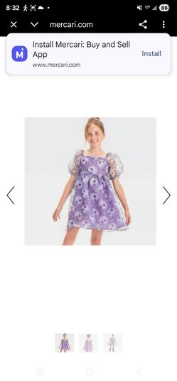 Girls Purple Skull Print Organza Dress size Large 10