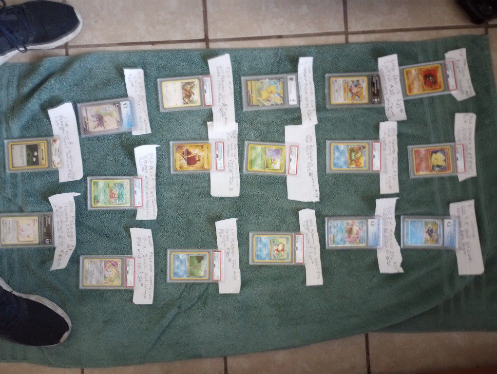 Graded Pokemon Cards. Prices Are Marked. 