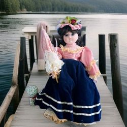 Vintage Dynasty Doll Collection Carolyn Porcelain Doll With Original...