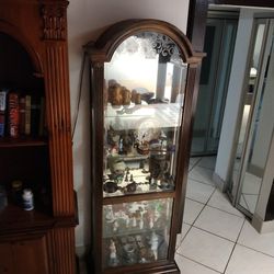 Antique Lighted Curio Cabinet / Display Case