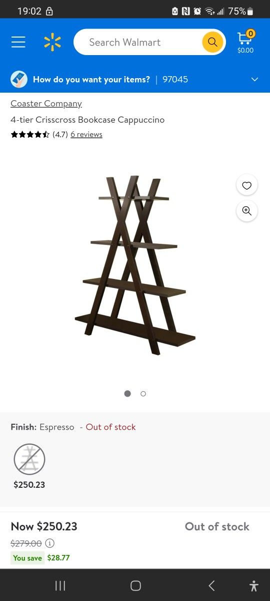 4 Tier Criss-cross Bookshelf