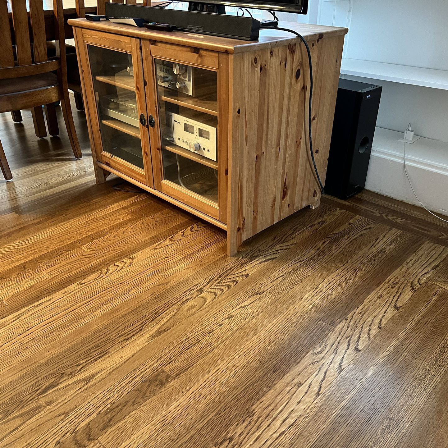 New Wood And Glass Display Case / TV Stand