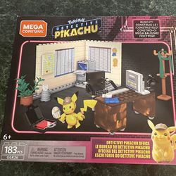 Mega Construx Pokemon Detective Pikachu Office Set, 183 pcs  New!