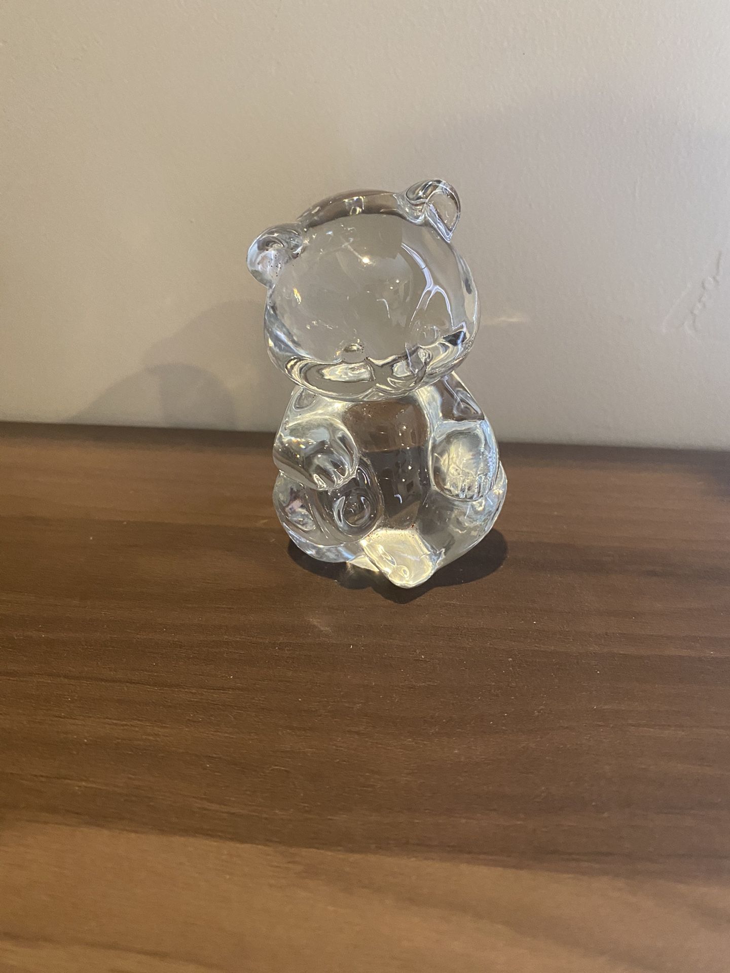 Fenton Glass Clear Sitting Bear Vintage Paperweight