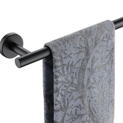 JQK Black Bath Towel Bar, 33 Inch 304 Stainless Steel Thicken 0.8mm Towel Rack Bathroom, Towel Holder Matte Black Wall Mount, Useable Length 30 Inch, 