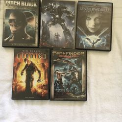 5 Action DVDs Transformers Chronicles of Riddick