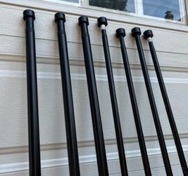 Sturdy metal curtain rods and mounting hardware - 7 sets!