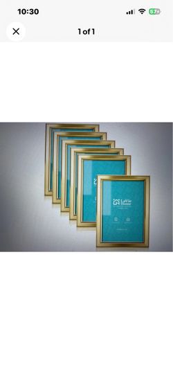 4x6 Picture Frames (6 Pc, Gold) Simple Designed Photo Frame with High Definition Glass