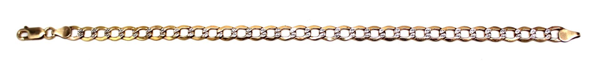 Mens Diamond-Cut 10K Gold Cuban-Link Bracelet