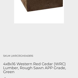 4x8 By 16 Ft Cedar Beam