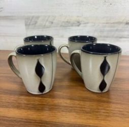 Sango Prelude Black Coffee Cups Lot of 8