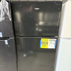 Brand new Whirlpool black top and bottom refrigerator 