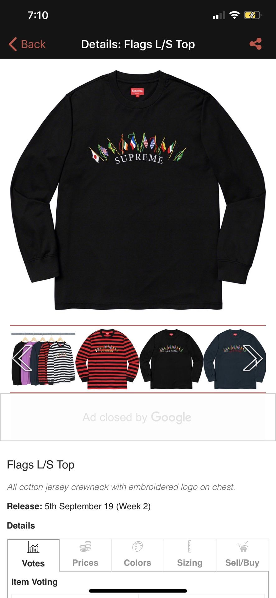 Supreme Flags Long Sleeve Top