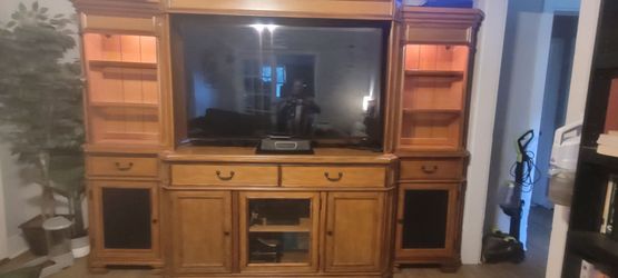 Oak entertainment center