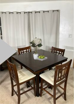 High Dining Table & 4 Chairs