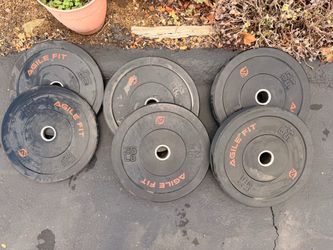 Agile Fit Bumper Plates Set 160 lbs Excellent Condition