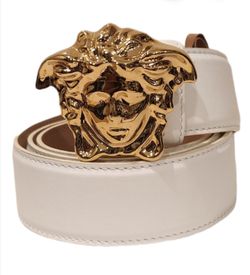 Versace white belt with gold buckle size 75-105