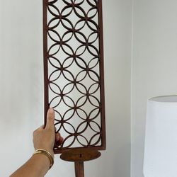 ARCHITECTURAL SALVAGE Vintage (1)Metal Wall Hanging Candle Holder Sconce  Heavy ARCHITECTURAL Geometric Large Mid Century Single One 