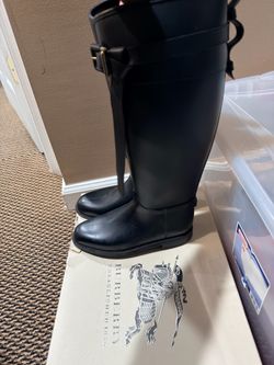 Burberry Black Rain Knee-High Boots