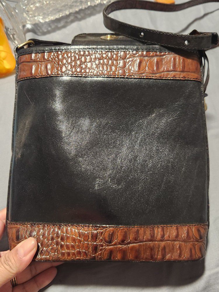 Vintage Brahmin Leather Crossbody Bag, Read Description 