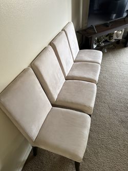 4 suede dinning chairs