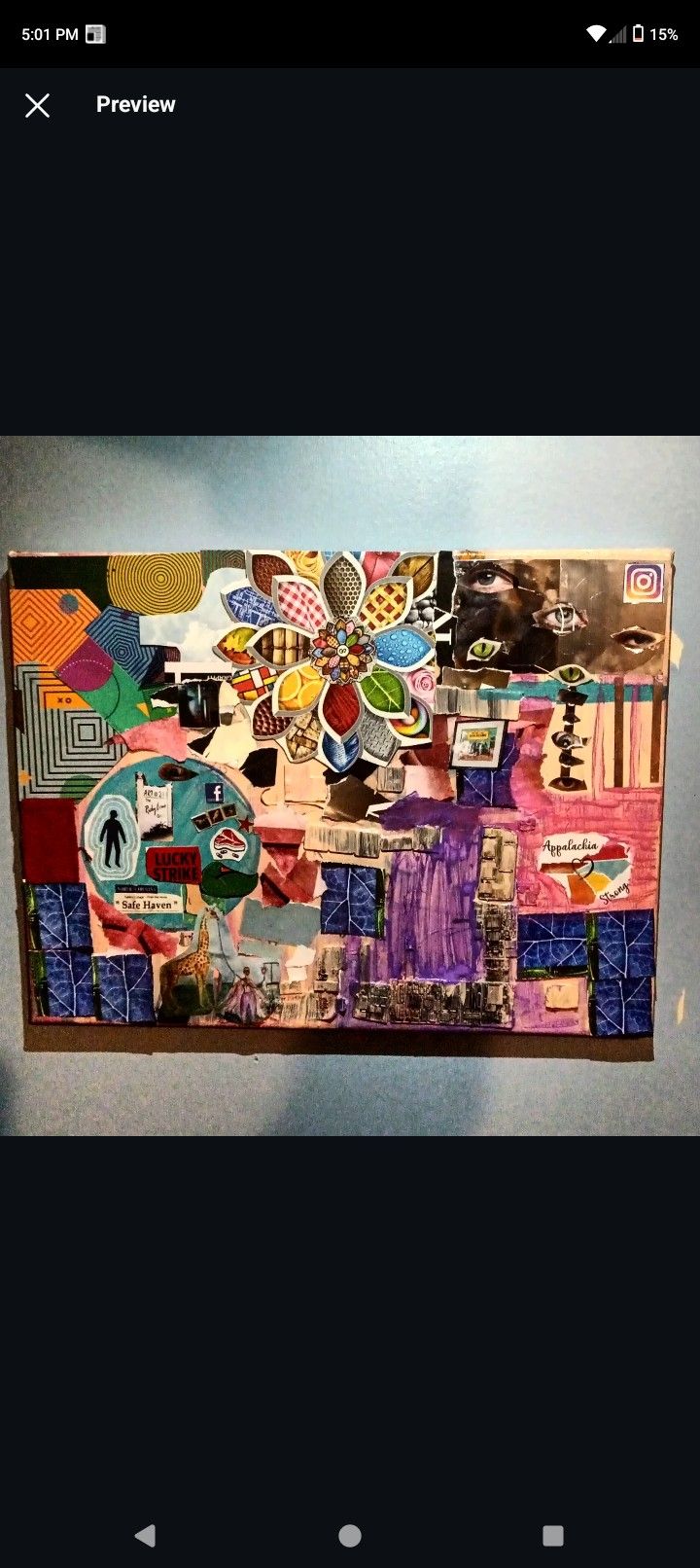 Collage 11x16x Canvas North Carolina /Free Art