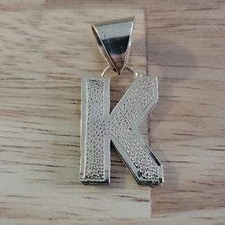 14k Letter K Pendant 
