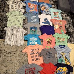 23 Toddler Boys Size 4t Summer Clothing Short Sleeve Shirts Collared Button Ups Lot 