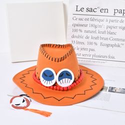 One Piece Portgas D. Ace Straw Hat Anime Cosplay Cowboy Hat Replica