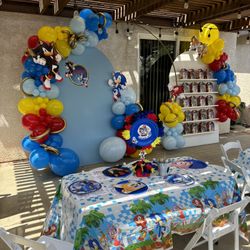 Sonic Backdrop Balloon Garland