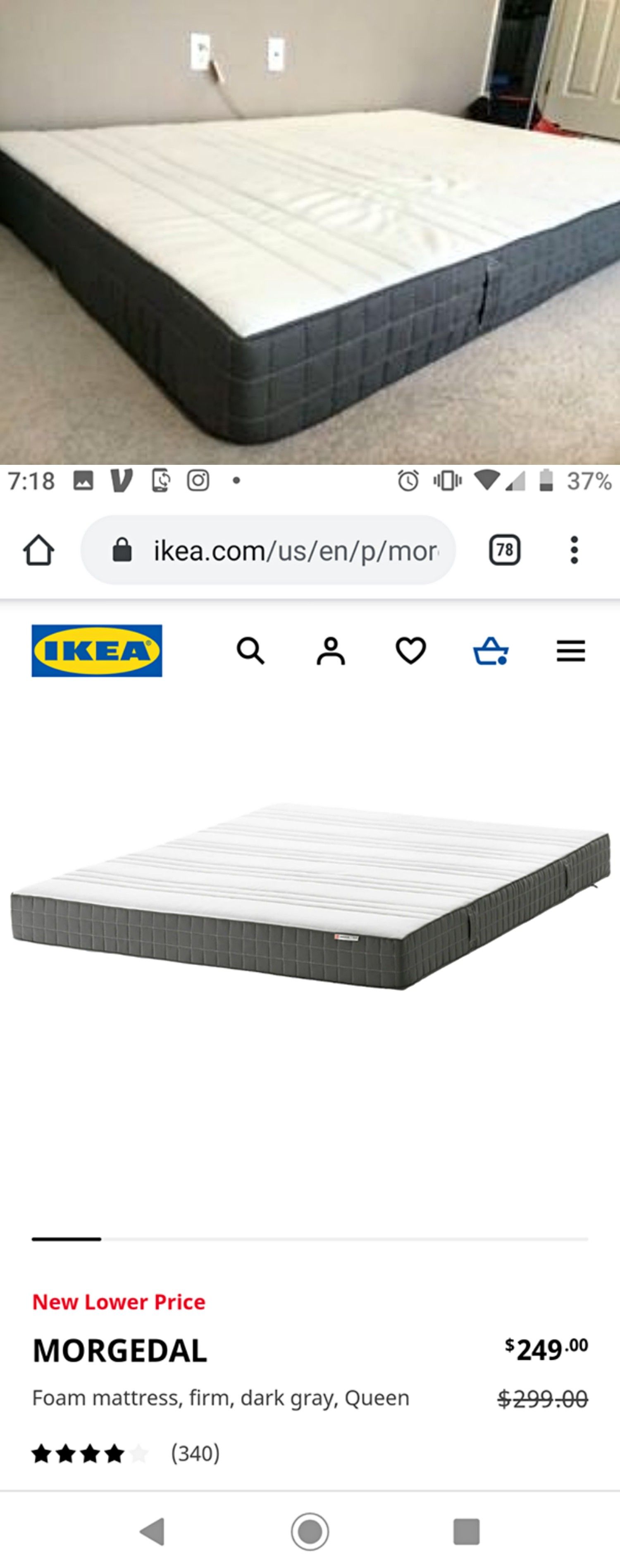 Queen-Size Ikea Morgedal Mattress