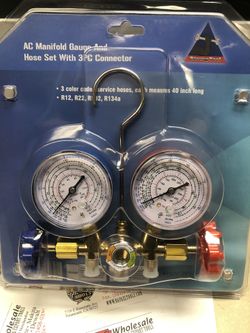 AC manifold gauge and hose set