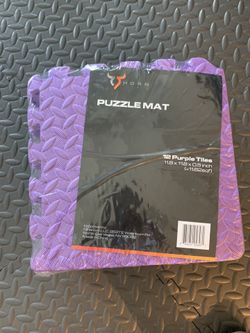 Cushioned flooring for home gym, purple, 12 tiles