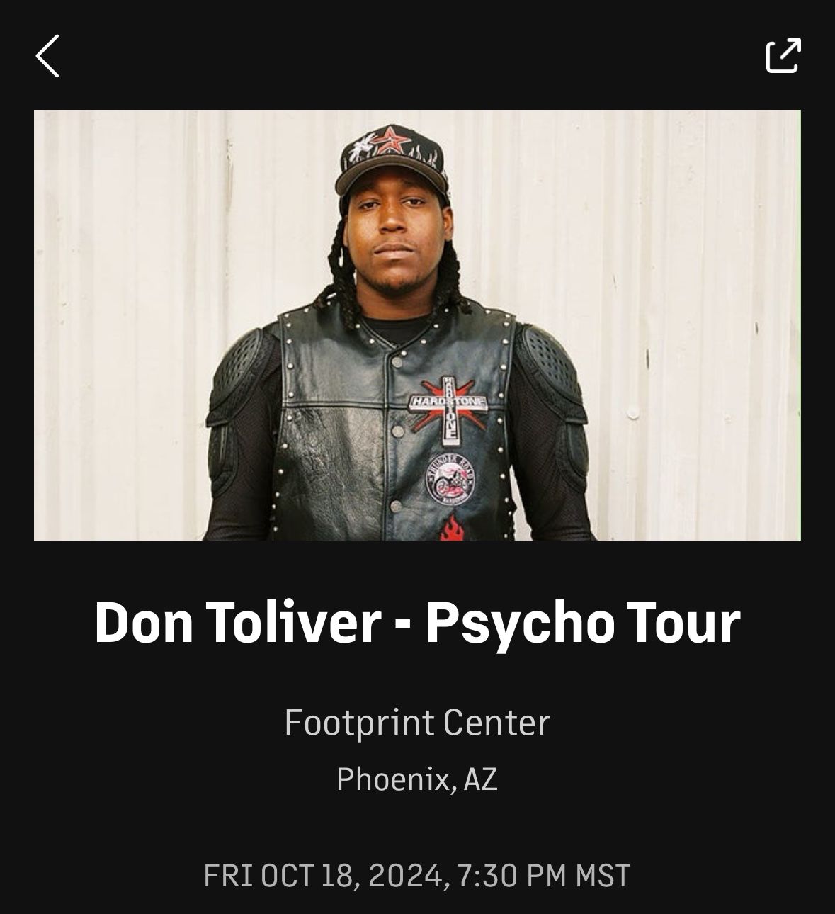 Don Toliver Psycho Tour, Sec. 114 Row 11 (Aisle Seats)