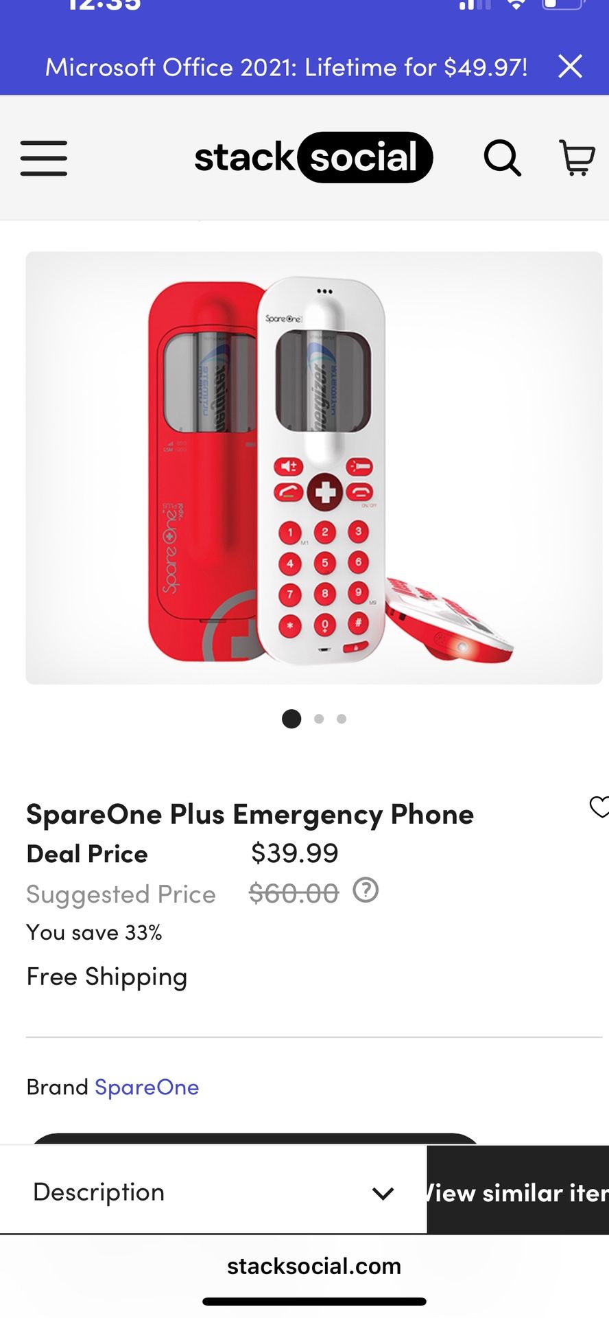 PREPAID SPARE ONE EMERGENCY PHONE - FLASHLIGHT