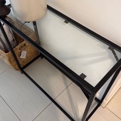 Metal Framed Glass Side Table